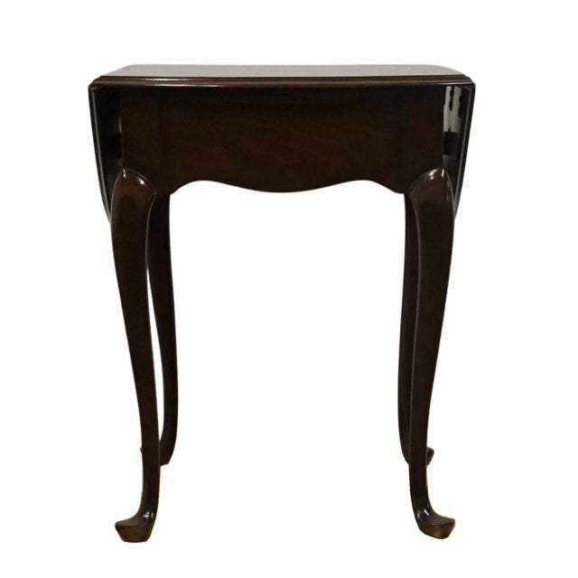 Drexel Heritage Solid Cherry Traditional Style 36" Pembroke Drop Leaf Accent End Table For Sale - Image 11 of 12