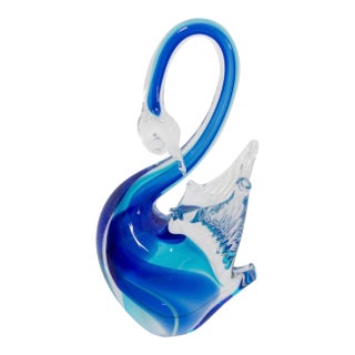 Vintage Glass of Venice Murano Art Glass Swan Figurine For Sale