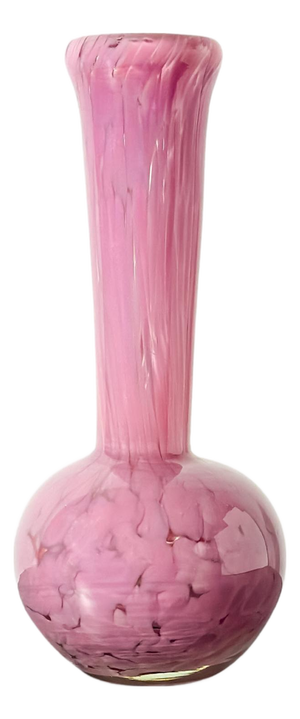 Pink Mottled Glass Vase from Mdina Glass, Malta, 1980s
