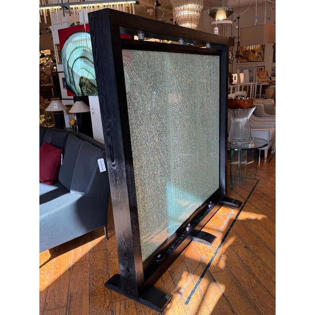 Diamond Sofa Paneled Glass + Wood Room Divider For Sale - Image 4 of 12