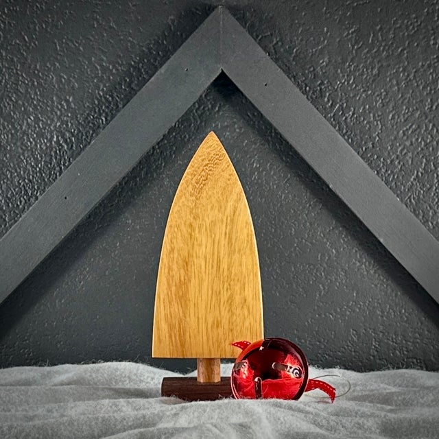 Not Yet Made - Made To Order Modern Handmade Teak Wood Tabletop Christmas Trees, Scandi Style Christmas Decor - Set of 3 For Sale - Image 5 of 12