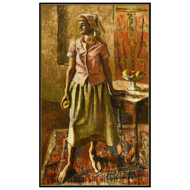 Figurative Mid 20th Century Woman with Fruit, Robert Brackman For Sale - Image 3 of 6
