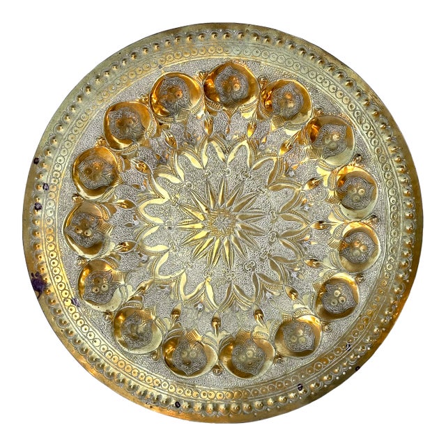 Moroccan Brass Hanging Tray For Sale