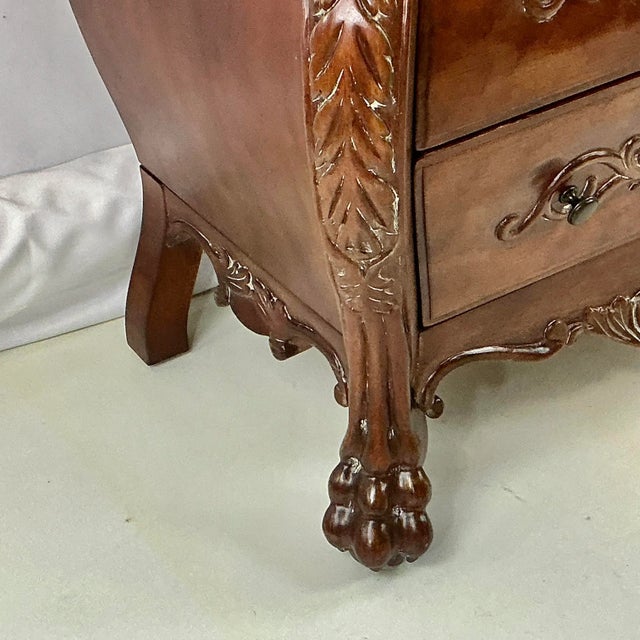 Chestnut Vintage Italian Regency Style Bombay Commode Chest, Leather Top, Two Over Two For Sale - Image 8 of 16