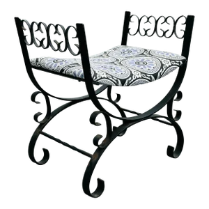 Vintage 1960s Wrought Iron Stool by Arthur Umanoff