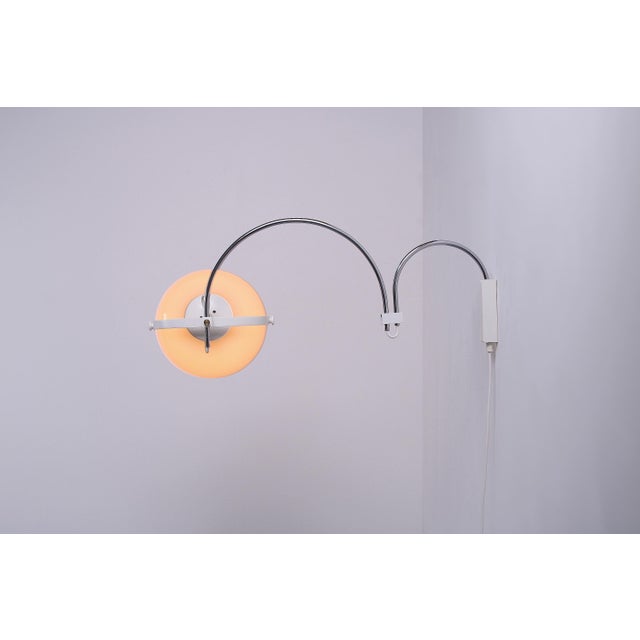Guzzini Chrome Arc Adjustable Wall Lamp from Guzzini, 1970s For Sale - Image 4 of 17