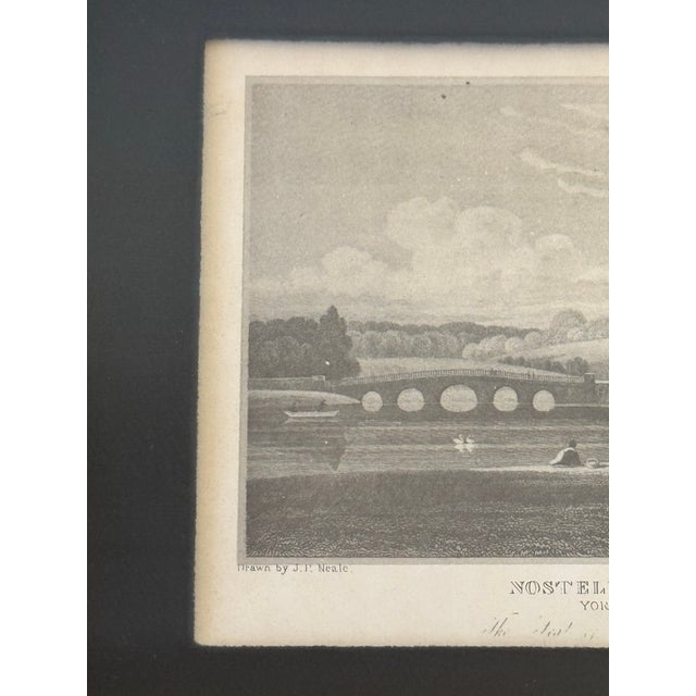 Black Antique Engraving of Nostell Priory, Yorkshire | Framed Architectural Print by j.p. Neale | English Heritage Art For Sale - Image 8 of 12
