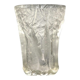 Josef Inwald Barolac Dans La Forêt 1930s Art Deco Forest Glass Vase 10" For Sale