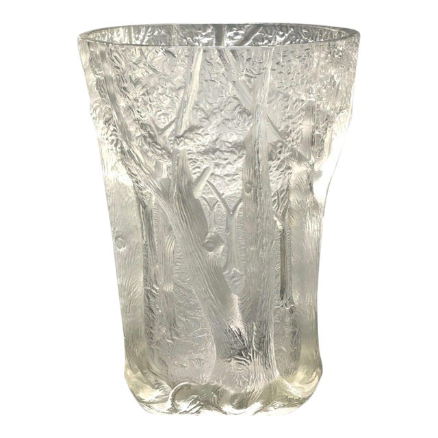 Josef Inwald Barolac Dans La Forêt 1930s Art Deco Forest Glass Vase 10" For Sale