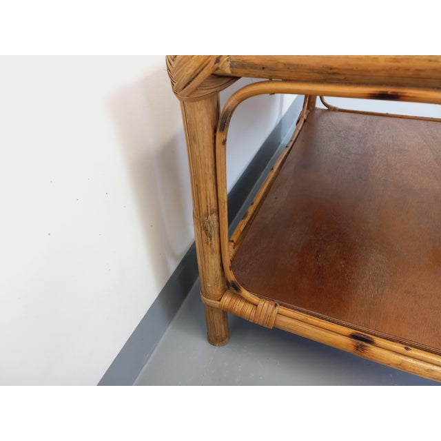 Vintage Rattan and Wood Coffee Table, 1960s For Sale - Image 11 of 13