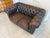Animal Skin Chesterfield Two-Seater Club Sofa in Brown, Austria For Sale - Image 7 of 14