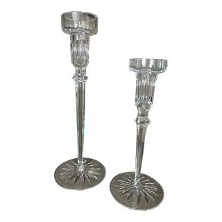 Vintage Rogaska Crystal Candlestick Holder Richmond Pattern- Set of 2 For Sale