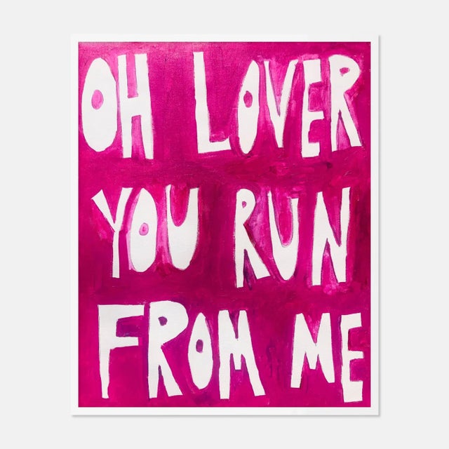 Contemporary Oh Lover You Run From Me by Virginia Chamlee in White Frame, Small Art Print For Sale - Image 3 of 3