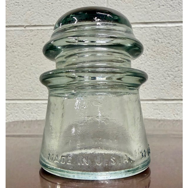 Antique Armstrong Aqua Tinted Glass Electrical or Telephone Insulator For Sale - Image 4 of 7