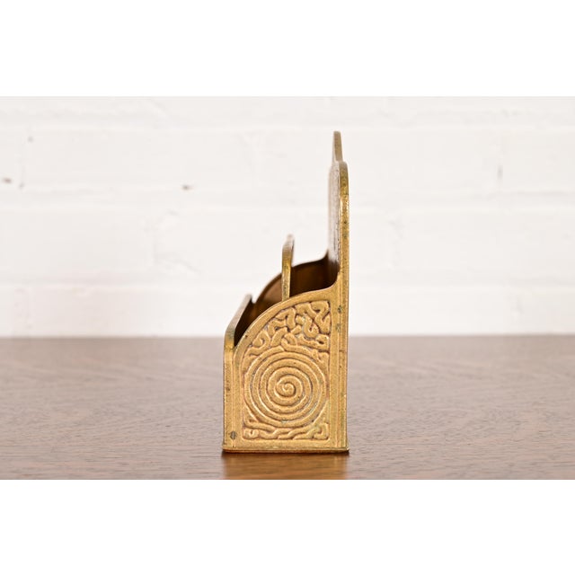 Tiffany Studios New York Zodiac Pattern Bronze Doré Letter Rack For Sale - Image 9 of 13