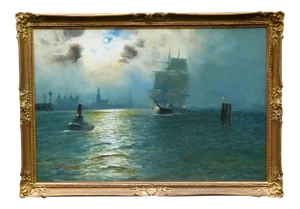 Nautical Oil Painting Alfred S Jensen (1859-1935)