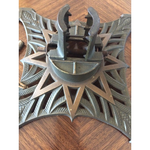 Early 20th Century Handcrafted Cast Iron French Art Deco Tree Stand For Sale - Image 5 of 10