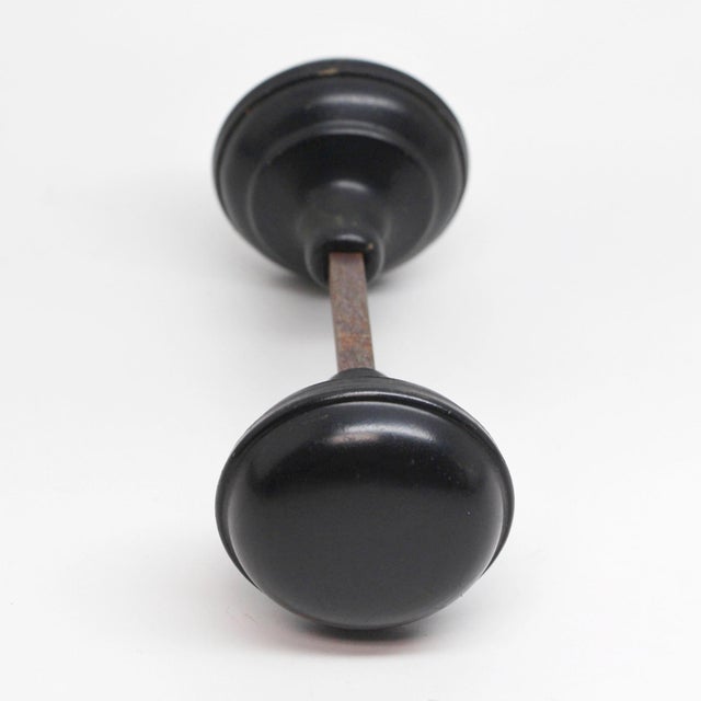 Traditional Vintage Steel Black Door Knobs For Sale - Image 3 of 4
