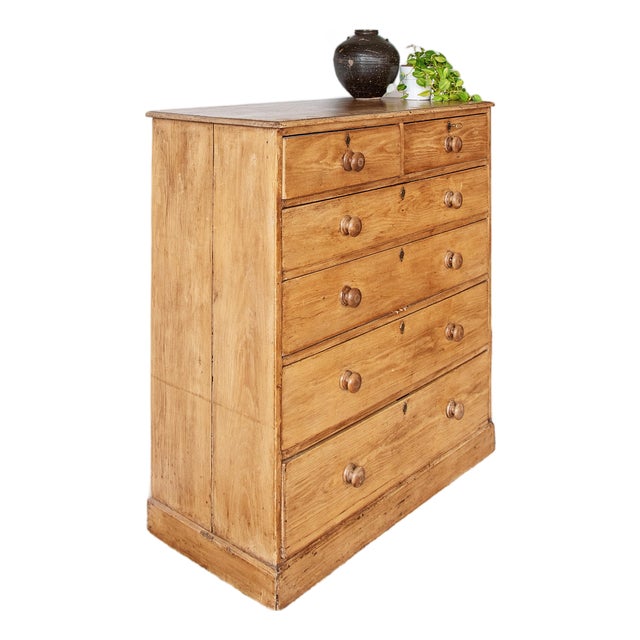 Antique English Pine Chest of Drawers Ca. 1850s For Sale
