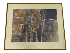 Robert Andrew Parker Mid Century "Abstraction" Original Watercolor C.1960
