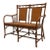 Vintage Tortoiseshell Faux Bamboo & Cane Loveseat Bench For Sale