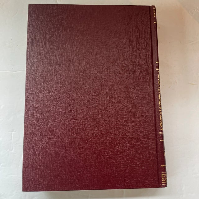 Mid 20th Century Vintage Leather Books - Set of 10 - Decorative - Burgundy Red and Gold For Sale - Image 5 of 13