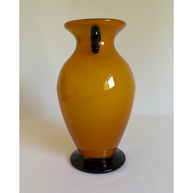 Glass Ochre Cased Murano Glass Vase For Sale - Image 7 of 7