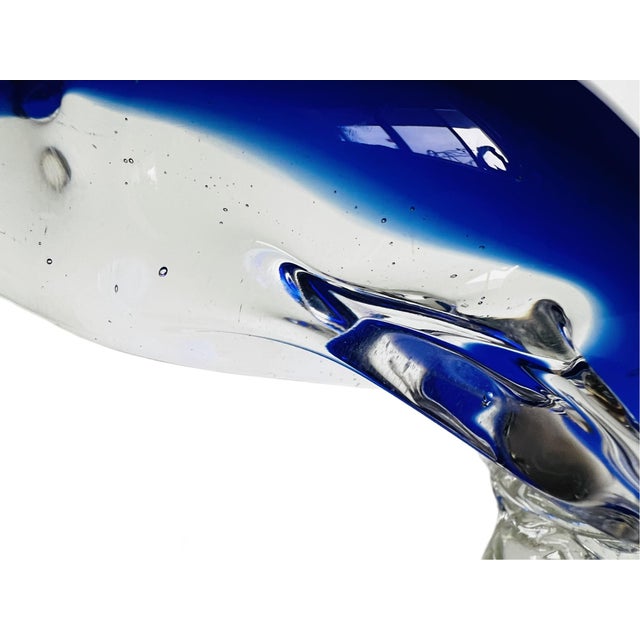 1970s Art Glass Sculpture of Two Dolphins in Murano Style For Sale - Image 10 of 13