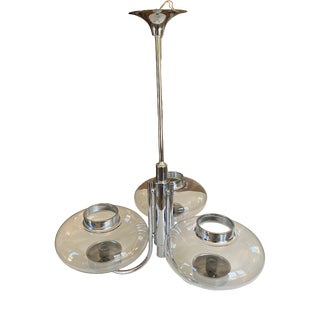 Space Age Chandelier in Chromed Metal, 1970s For Sale