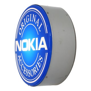 Vintage Nokia Logo Advertising Light Sign, 1995 For Sale