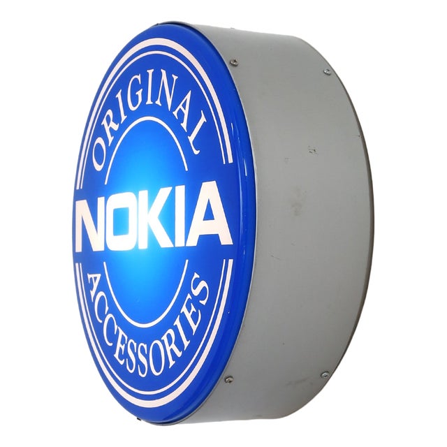 Vintage Nokia Logo Advertising Light Sign, 1995 For Sale