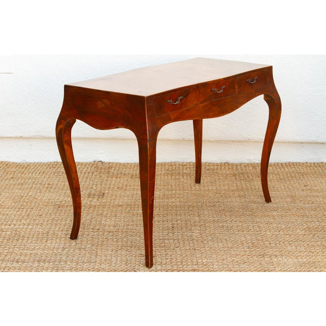 Mid-Century 20th Italian Walnut Marquetry Writing Table For Sale - Image 9 of 12