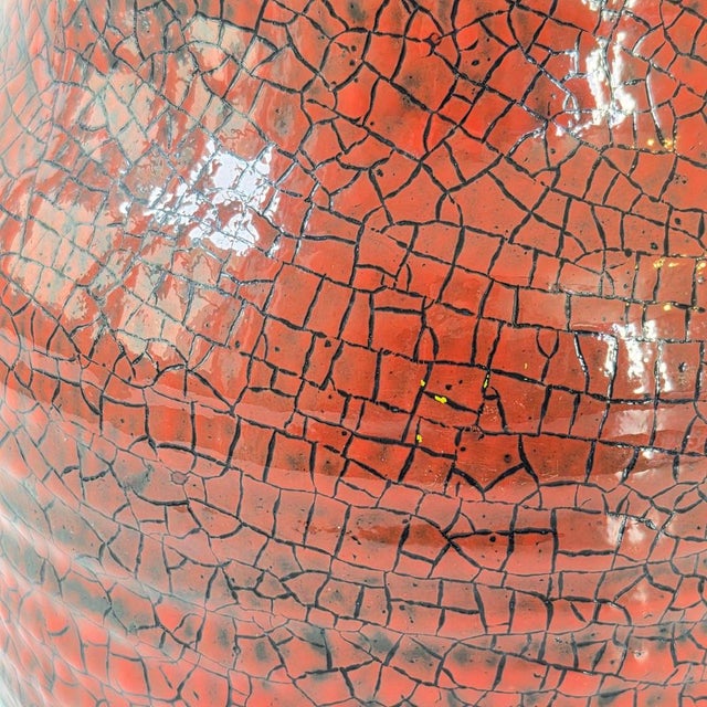 Vintage Crackle Glaze Ceramic Vase from Accolay, 1960s For Sale - Image 11 of 14