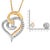 Early 21st Century 10K Yellow and White Gold Diamond Accent Open Double Heart Spiral Curl 18" Pendant Necklace (J-K Color, I2-I3 Clarity) For Sale - Image 5 of 5