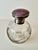 Crystal Perfume Bottle with Sterling Lidded Guilloché Lavender Enamel For Sale In Los Angeles - Image 6 of 8