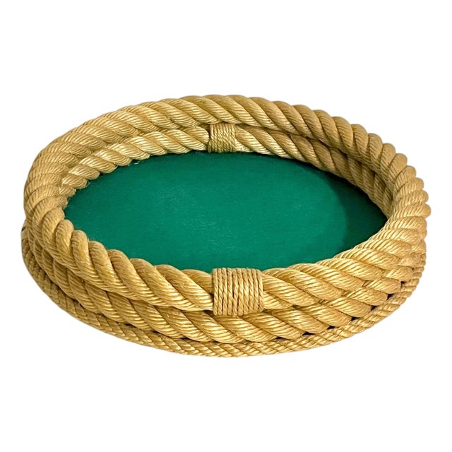 Vintage Rope Tray Attributed to Adrian Audoux & Frida Minet For Sale
