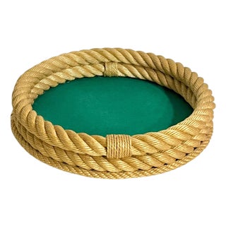 Vintage Rope Tray Attributed to Adrien Audoux & Frida Minet For Sale