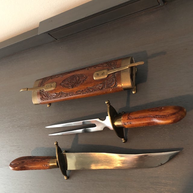 Vintage East Indian Carving Set Set of 3 Chairish