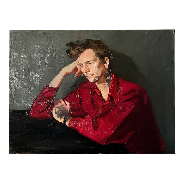 Elina Arbidane, Male Portrait, 2021, Oil on Canvas For Sale