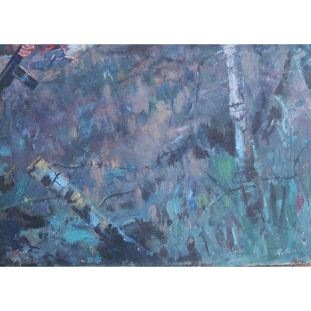 1970s Great Patriotic War Painting, Antique Soviet Socialist Realism Art, 107-150 For Sale - Image 5 of 6