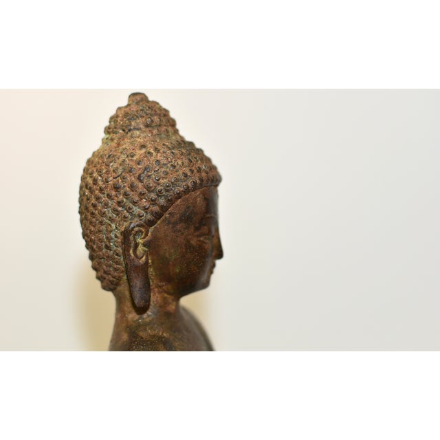 Large Antique Bronze Buddha Shakyamuni on Double Lotus For Sale - Image 14 of 18