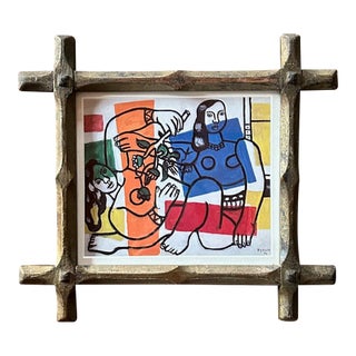 Vintage Fernand Léger Print in Folk Art Frame For Sale