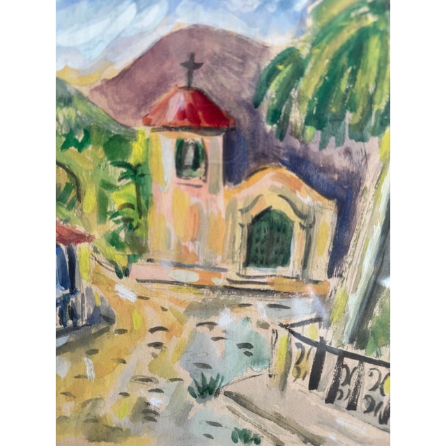1940s Signed by Guillermo Acevedo, C1948 Framed With Matting,. Pristine Early Peruvian Painting For Sale - Image 5 of 8