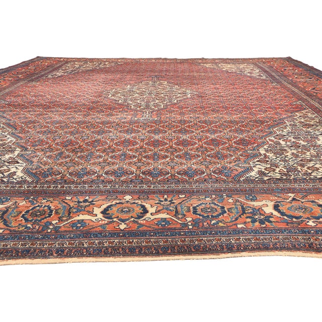 Rustic Late 19th Century Persian Bibikabad Rug, 12'11 X 20'00 For Sale - Image 3 of 9
