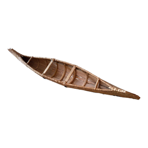 Vintage American Indian Canoe Toy Model Made of Birch Bark From the Northern Woodland Areas of the Eastern United States.