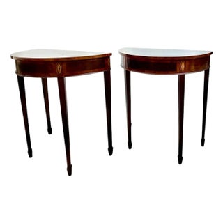 Vintage Demilune Console Table – Hekman, Copley Place Collection Pair For Sale