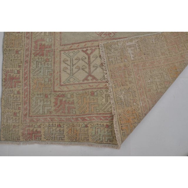 Tan 1960s Low Pile Wool Entryway Rug For Sale - Image 8 of 10