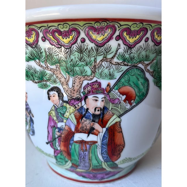 1920s Chinese 'Famille Verte' Porcelain Cachepot-Quianlong Mark For Sale - Image 5 of 8