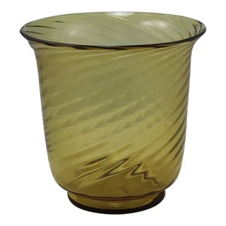 1920's u.s.a. Steuben Glassworks Art Deco Amber Toned Art Glass "Swirl" Vase For Sale