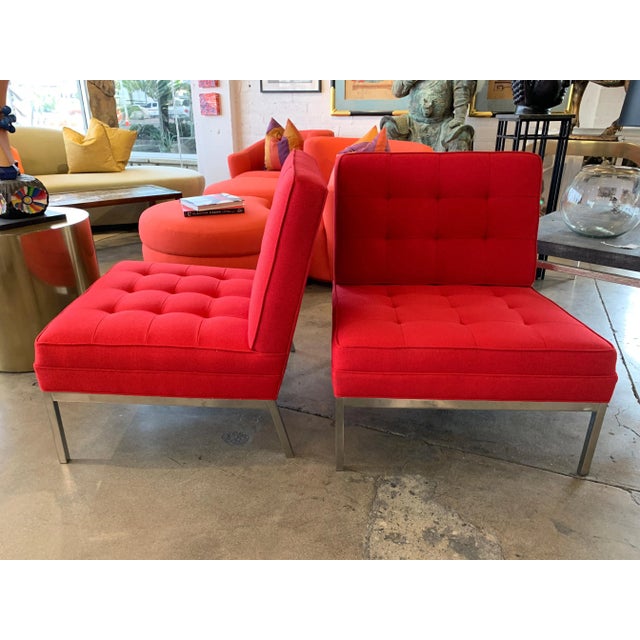 Red Red Florence Knoll Lounge Chairs For Sale - Image 8 of 13